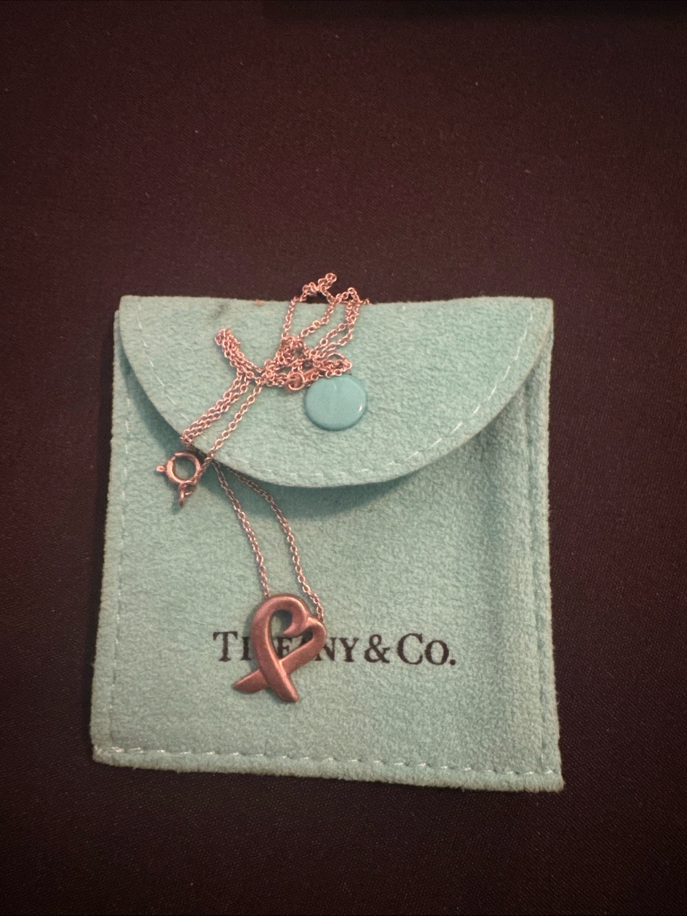 Tiffany&co Sterling Silver Woman’s Heart Necklace Paloma Picasso